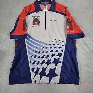 Power Custom Grand Cycling Jersey Mens XL Blue Techwear USA Gun Shop 1/4 Zip